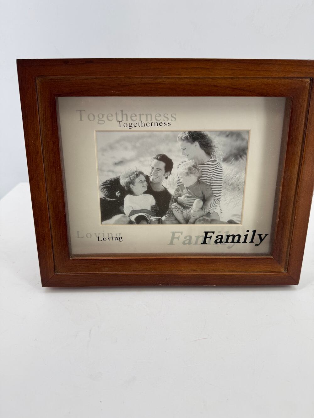 Picture Frame Wood Family 4x6 Loving Photo Easel Back Parents Grandparents Gift